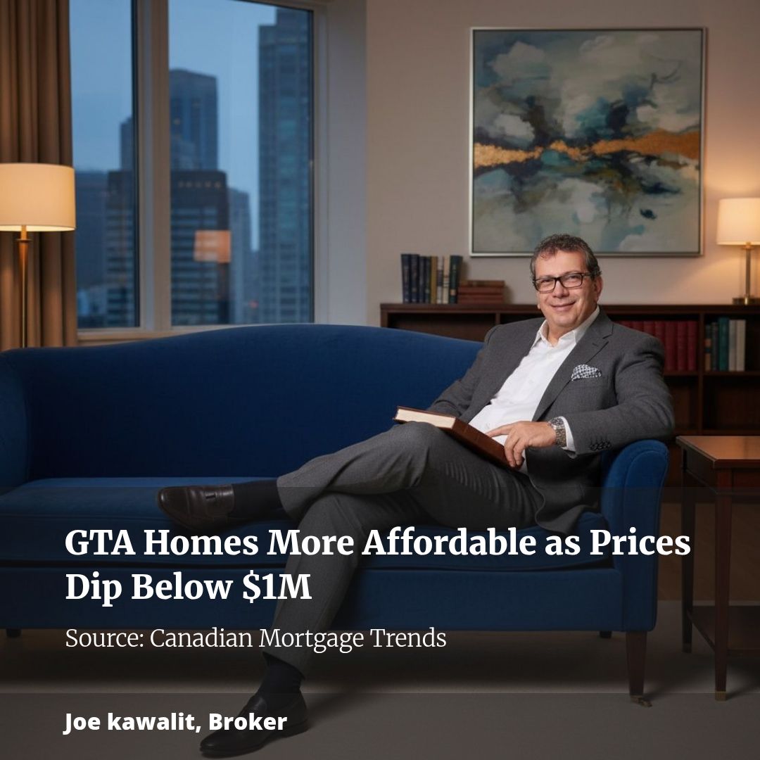 GTA Homes More Affordable as Prices Dip Below $1M